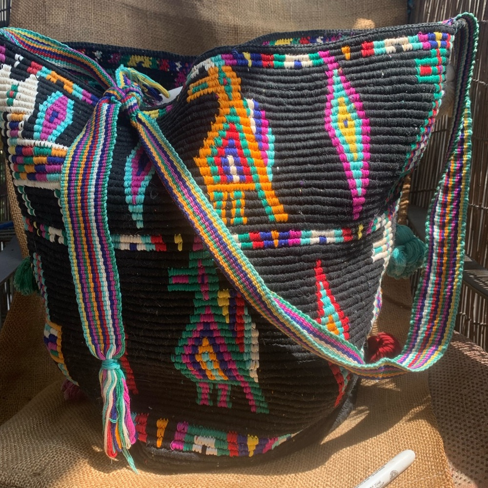 Oversized  Wayuu barrel bag